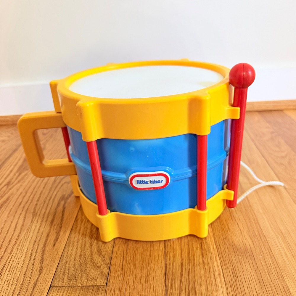 Little Tikes Tap-a-Tune Drum Blue Yellow Red Toddler Toy Musical Instrument 90s